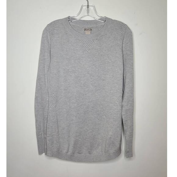 Duluth Trading gray cotton blend sweater with thumbholes - small - Picture 1 of 4